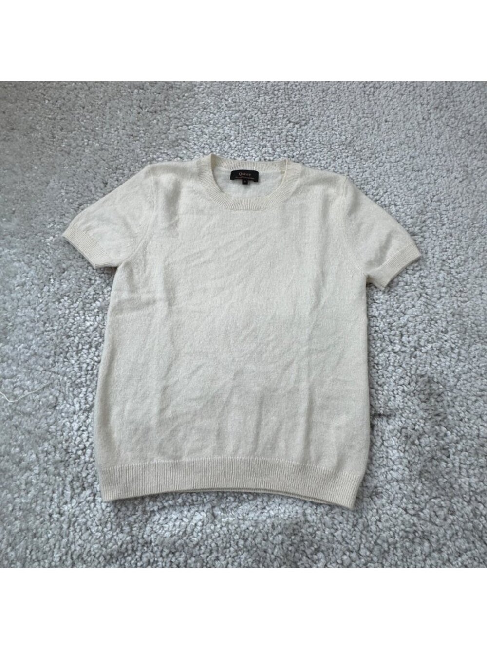 Quince Mongolian Cashmere Sweater Tee Ivory Womens Small
